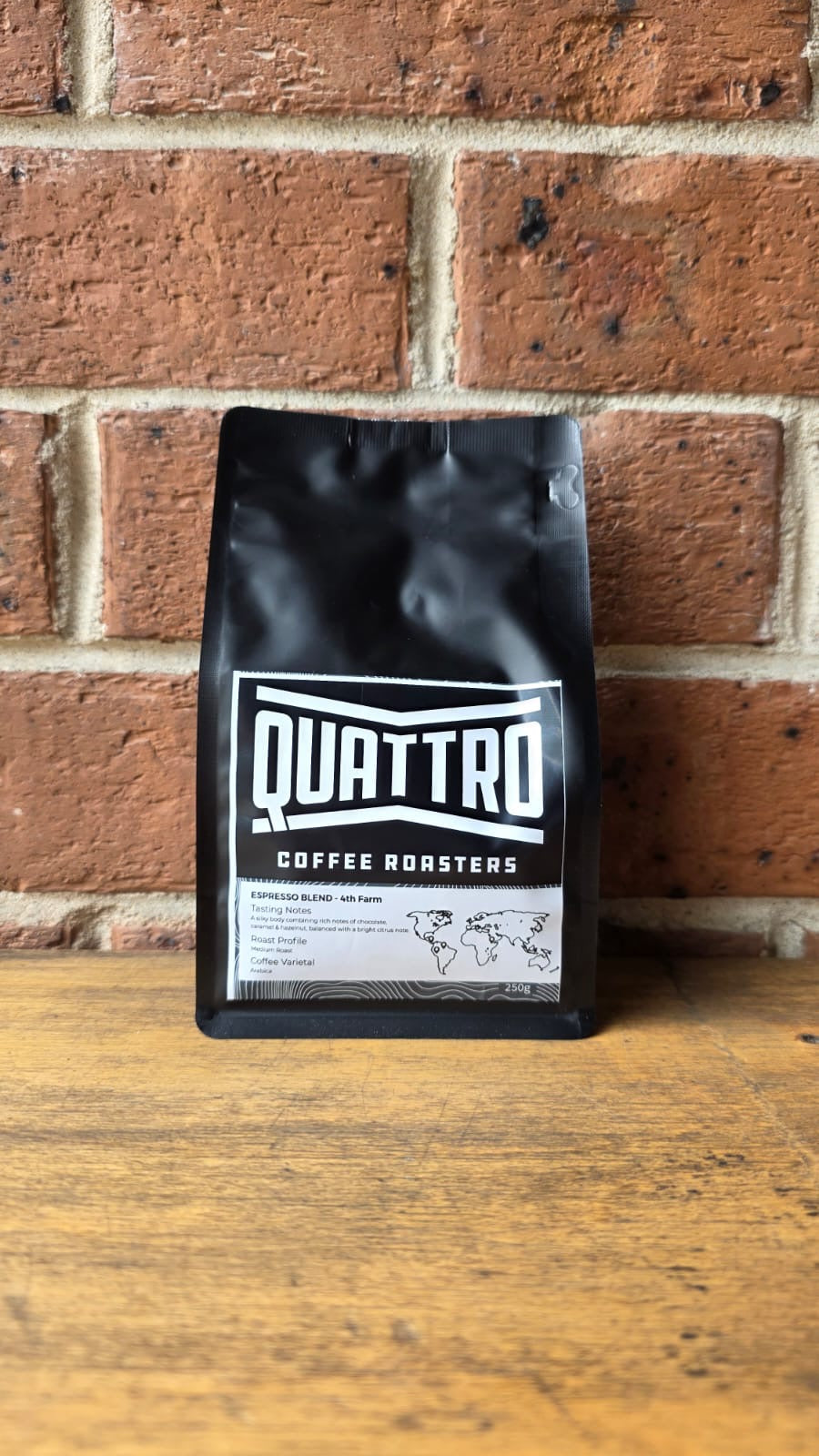 Quattro Coffee Roasters (4th Farm Espresso) 250g x24 Whole Bean, 100% Arabica